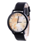 2017 Simply Style Watch Women Men Unisex Marble Pattern Faux Leather Quartz Wrist Watches Montre Femme relogio feminino