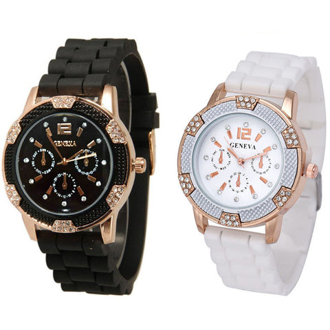 JECKSION Geneva Watch Women Dress Watch Quartz Military men 22cm Silicone GOLD watches Unisex Wristwatch Sports clock watch