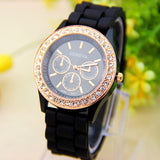 Hot Selling Geneva Watch Women Silicone Dress Watch Women Crystal Silicone Watches  Quartz Wristwatches Relojes Mujer