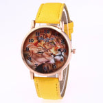 Luxury Brand leisure Quartz Watch Ladies Top Special Design Women Leather Lion Printing Dress Hour Female Waterproof Wrist Watch