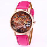 Luxury Brand leisure Quartz Watch Ladies Top Special Design Women Leather Lion Printing Dress Hour Female Waterproof Wrist Watch