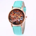 Luxury Brand leisure Quartz Watch Ladies Top Special Design Women Leather Lion Printing Dress Hour Female Waterproof Wrist Watch