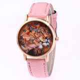 Luxury Brand leisure Quartz Watch Ladies Top Special Design Women Leather Lion Printing Dress Hour Female Waterproof Wrist Watch