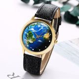 (Ship From US) Chronograph World Map Watches Women Fashion Watch 2017 Top Brand Luxury Fuax Leather Quartz Watches Women,men