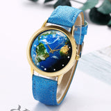 (Ship From US) Chronograph World Map Watches Women Fashion Watch 2017 Top Brand Luxury Fuax Leather Quartz Watches Women,men