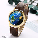 (Ship From US) Chronograph World Map Watches Women Fashion Watch 2017 Top Brand Luxury Fuax Leather Quartz Watches Women,men