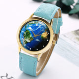 (Ship From US) Chronograph World Map Watches Women Fashion Watch 2017 Top Brand Luxury Fuax Leather Quartz Watches Women,men