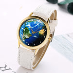 (Ship From US) Chronograph World Map Watches Women Fashion Watch 2017 Top Brand Luxury Fuax Leather Quartz Watches Women,men