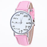 Hot Sale Math Formula Unisex Watches Women Fashion Watch 2017 Gift 5 Colors High Quality PU Leather Cheap Watches Relogio