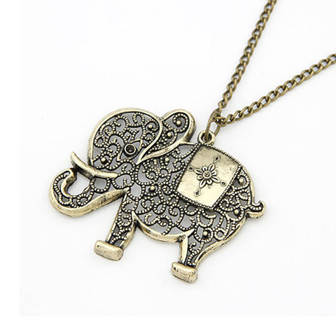 Women collier Girl Simple jewelry Retro Bronze Elephant Chain Necklace Pendant Jewelry vintage chain ornamentation suspension