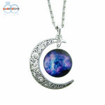 SUSENSTONE Antique Vintage Moon Time Necklace Sweater Chain Pendant Jewelry