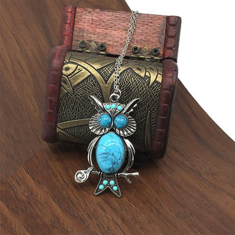 2016 new arrival Owl Pendant Long Necklace Sweater Chain female vintage ornamentation colar kolye chain  beautiful accessories