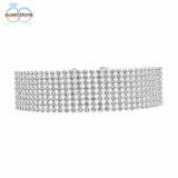 SUSENSTONE Women Full Crystal Rhinestone Choker Necklace Wedding Jewelry