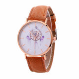 GENVIVIA Top Brand Fashion Business Watch Women Wind Chimes Pattern Quartz Watch Cowboy Belt Table Watch