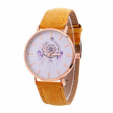 GENVIVIA Top Brand Fashion Business Watch Women Wind Chimes Pattern Quartz Watch Cowboy Belt Table Watch