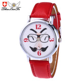 ZHOULIANFA Women Man Quartz Watches Glasses Unisex Leather Analog Wrist Simple Watch Round Case Watch erkek kol saati