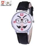 ZHOULIANFA Women Man Quartz Watches Glasses Unisex Leather Analog Wrist Simple Watch Round Case Watch erkek kol saati