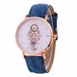 GENVIVIA Denim Band Watch Women Wind Chimes Pattern Quartz Watch Cowboy Belt Table Watch relogio feminino