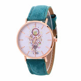 GENVIVIA Denim Band Watch Women Wind Chimes Pattern Quartz Watch Cowboy Belt Table Watch relogio feminino