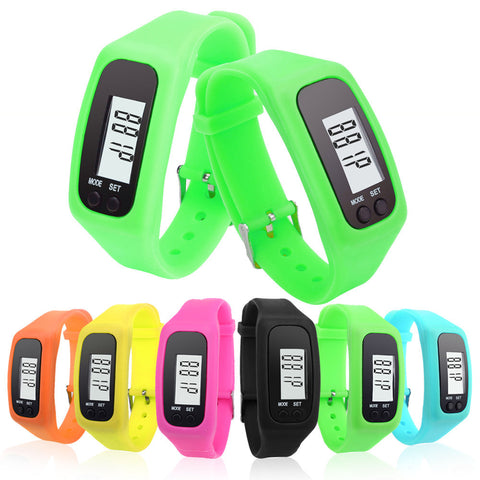 8 Colors Led Digital LCD Pedometer sport watch For Women Men Running Women Watches Bracelet relojes mujer 2017