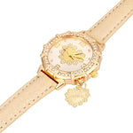 GENVIVIA Simple Watch New Women Quartz Wrist LOVE Tower Rhinestone Pendant Wristwatch Relogio Feminino Ladies Clock Hot