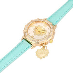 GENVIVIA Simple Watch New Women Quartz Wrist LOVE Tower Rhinestone Pendant Wristwatch Relogio Feminino Ladies Clock Hot