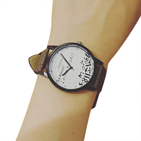 Fashion Lovers' Leather Band Quartz Watch 2017 Fashion Women High Quality Creative Wave Quartz Wristwatch montre femme