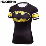 Female Casual T Shirt Superhero Women Superman/Captain America Batman Shirts Bodybuilding Compression Tops