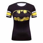 Female Casual T Shirt Superhero Women Superman/Captain America Batman Shirts Bodybuilding Compression Tops