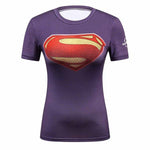 Female Casual T Shirt Superhero Women Superman/Captain America Batman Shirts Bodybuilding Compression Tops