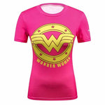 Female Casual T Shirt Superhero Women Superman/Captain America Batman Shirts Bodybuilding Compression Tops