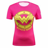 Female Casual T Shirt Superhero Women Superman/Captain America Batman Shirts Bodybuilding Compression Tops