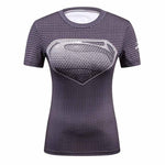 Female Casual T Shirt Superhero Women Superman/Captain America Batman Shirts Bodybuilding Compression Tops