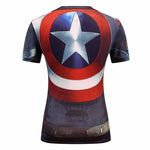 Female Casual T Shirt Superhero Women Superman/Captain America Batman Shirts Bodybuilding Compression Tops