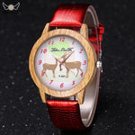 ZhouLianFa Christmas Elk Pattern Unisex Watches for Women/men High Quality PU Leather Quartz Watches Women Clock Gift Relogio