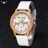 ZhouLianFa Christmas Elk Pattern Unisex Watches for Women/men High Quality PU Leather Quartz Watches Women Clock Gift Relogio