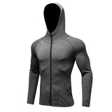 2017 YD Long Sleeve Sport Shirt Men Hat+Zipper Women's Running T-shirts Gym Sports Clothing Sport Top Men's Sportswear Rashgard