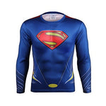 Tshirt 2016 Fitness Men Quick Dry T-shirt 3D Print Ironman Superman Captain America Marvel Comics Mens Style Long Sleeve T shirt