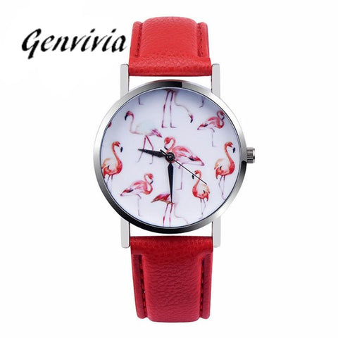 Genvivia 2017 Women's Wristwatch Quartz Watch Fashion Ladies Leather Band Analog Quartz Vogue Wrist Watch Fashion Watches