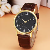 Genvivia 2017 New Women's Watch Retro Design Leather Band Analog Alloy Quartz Wrist Watch High Quality Gift wristwatch