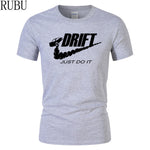 RUBU Casual t shirt men car drift just do it Print tops funny Short sleeve t-shirt men Cotton tee shirt mens t shirts fashion