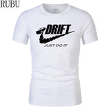 RUBU Casual t shirt men car drift just do it Print tops funny Short sleeve t-shirt men Cotton tee shirt mens t shirts fashion