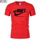 RUBU Casual t shirt men car drift just do it Print tops funny Short sleeve t-shirt men Cotton tee shirt mens t shirts fashion