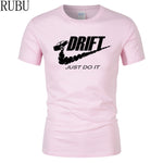 RUBU Casual t shirt men car drift just do it Print tops funny Short sleeve t-shirt men Cotton tee shirt mens t shirts fashion