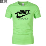 RUBU Casual t shirt men car drift just do it Print tops funny Short sleeve t-shirt men Cotton tee shirt mens t shirts fashion