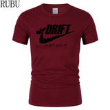 RUBU Casual t shirt men car drift just do it Print tops funny Short sleeve t-shirt men Cotton tee shirt mens t shirts fashion