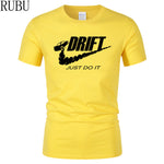 RUBU Casual t shirt men car drift just do it Print tops funny Short sleeve t-shirt men Cotton tee shirt mens t shirts fashion