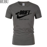 RUBU Casual t shirt men car drift just do it Print tops funny Short sleeve t-shirt men Cotton tee shirt mens t shirts fashion