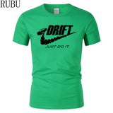 RUBU Casual t shirt men car drift just do it Print tops funny Short sleeve t-shirt men Cotton tee shirt mens t shirts fashion