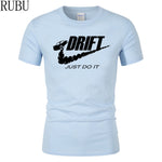 RUBU Casual t shirt men car drift just do it Print tops funny Short sleeve t-shirt men Cotton tee shirt mens t shirts fashion